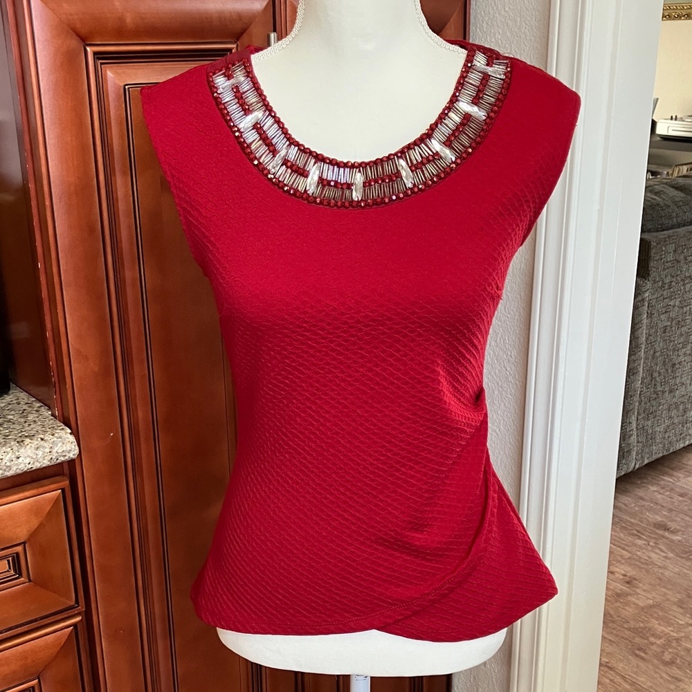 Y2K Elegant Red Sleeveless Top